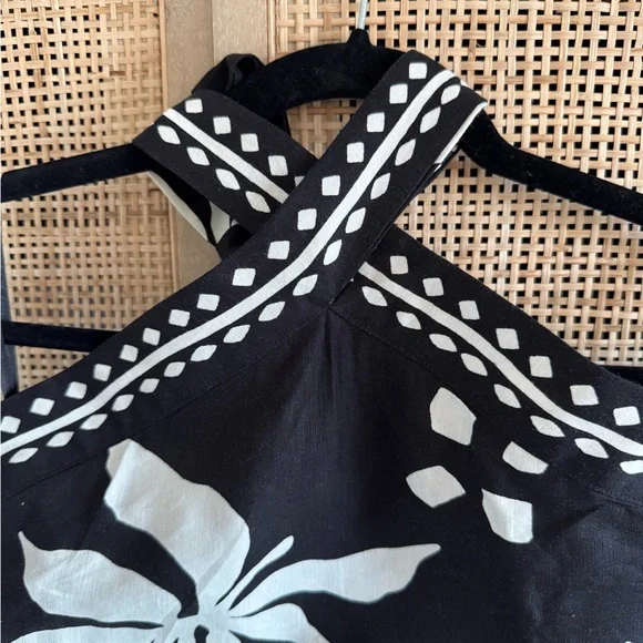 LOFT Black and White Floral Backless Dress - Picture 2 of 10